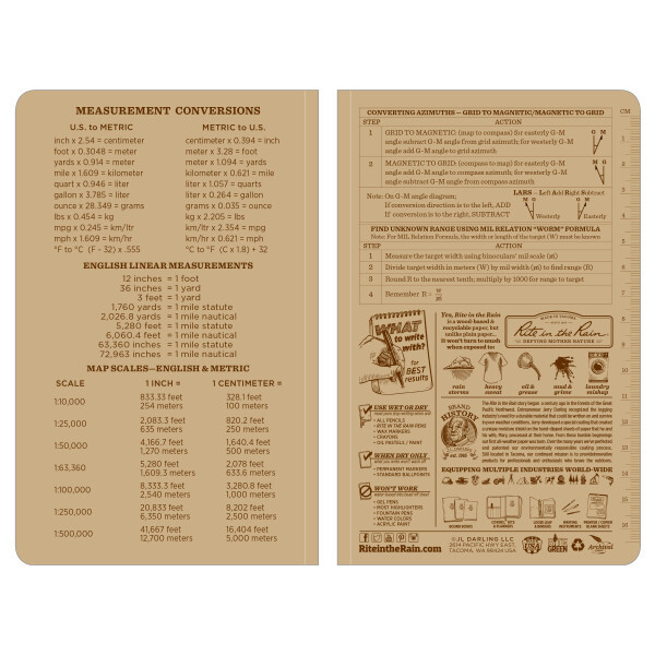 Rite in the Rain Field Book - Tan - RITE IN THE RAIN