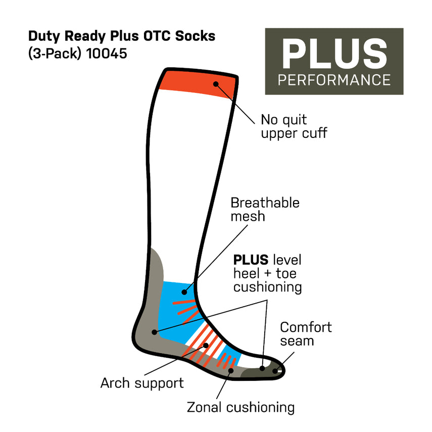 5.11 Tactical Duty Ready Plus 3 Pack Crew Socks