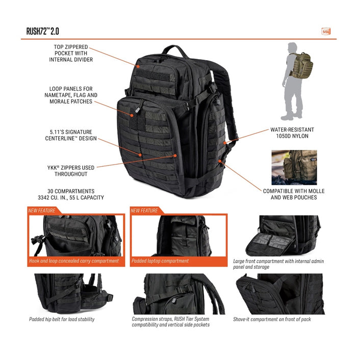 5.11 Tactical Rush 72 Backpack 2.0