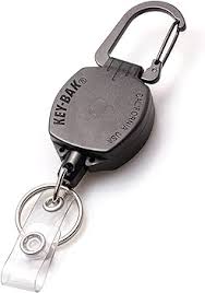 Key-Bak Sidekick 24" Kevlar Cord Retractable Keychain & Badg