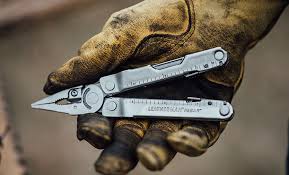 Leatherman w/Nylon Button Sheath Rebar Stainless Steel Multi