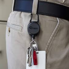 Key-Bak Sidekick 24" Kevlar Cord Retractable Keychain & Badg